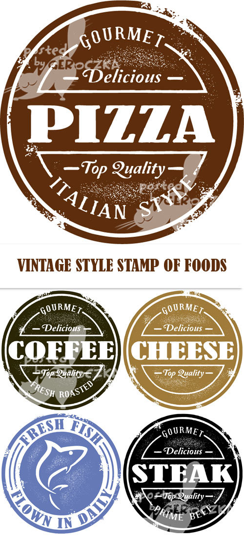 Vintage style stamp of food