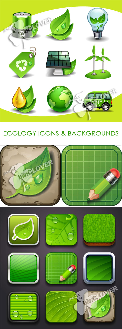 Ecology icons and backgrounds 0197
