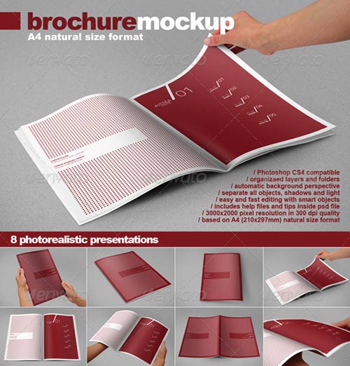 GraphicRiver Photorealistic A4 Brochure Mock-up