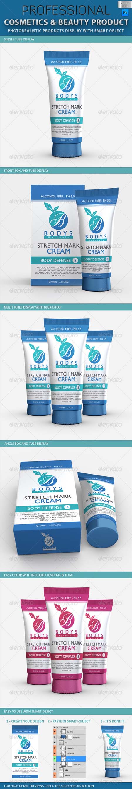 GraphicRiver Cosmetics and Beauty Products Mockup V1 Template