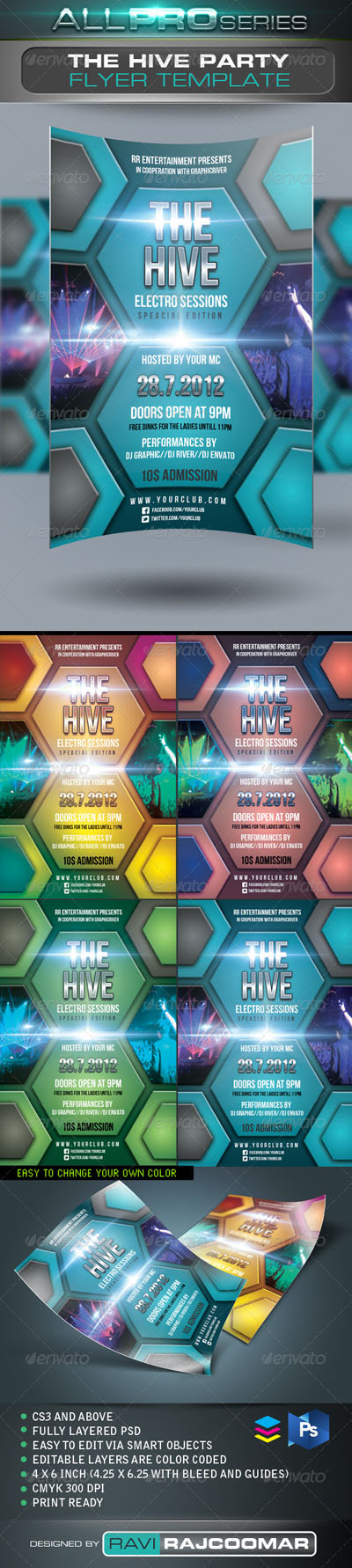 GraphicRiver The Hive Party Flyer Template
