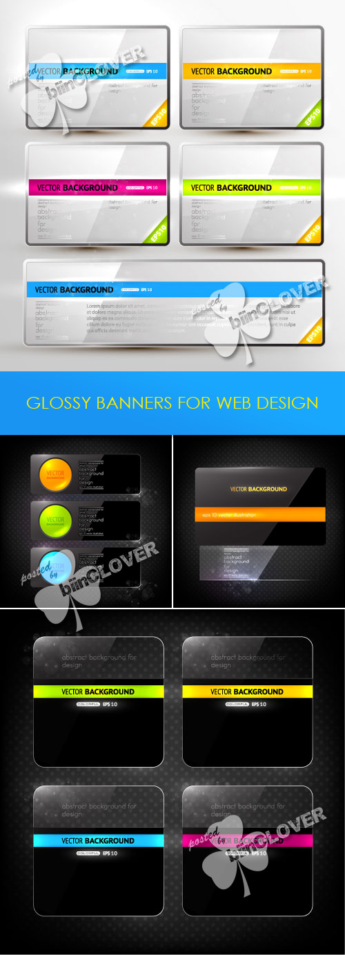 Glossy banners for web design 0211