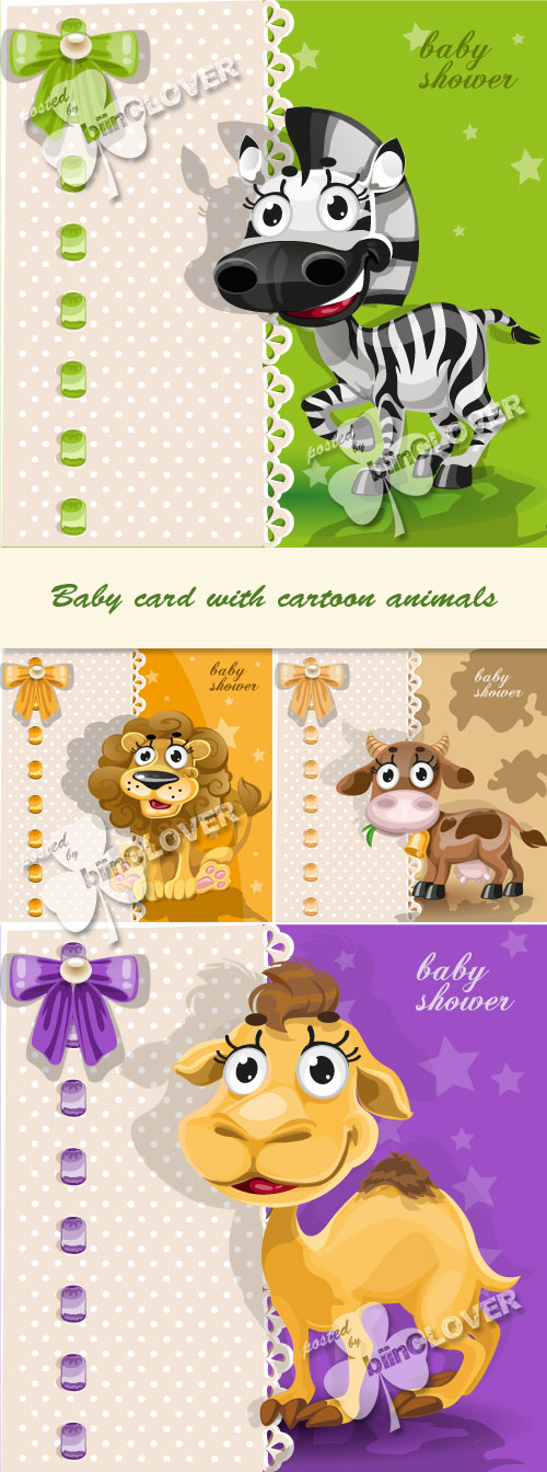 Baby card with cartoon animals 0221