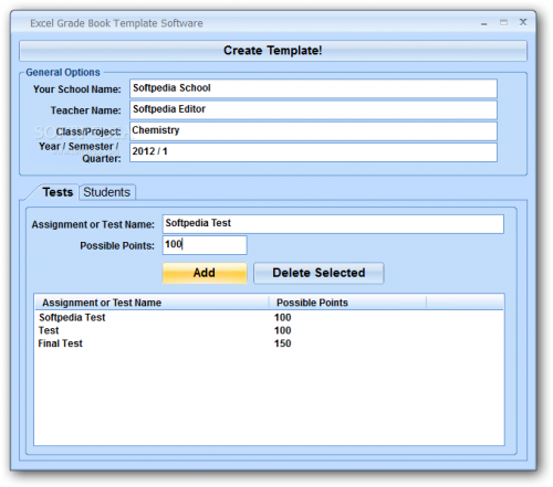 Excel Grade Book Template Software v7.0