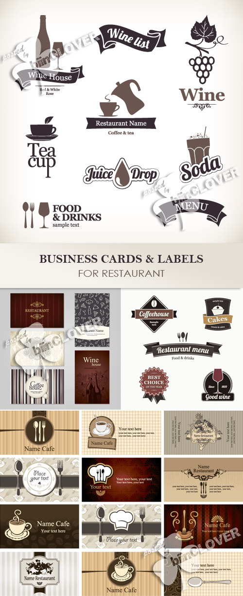 Business cards and labels for restaurant 0227