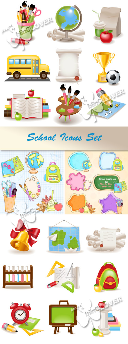 School icons set 0229