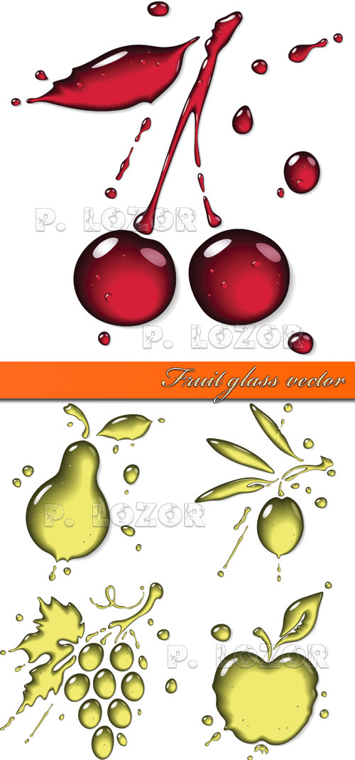 Illustration of fruit - glass vector