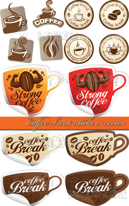Stickers and labels of coffee vector