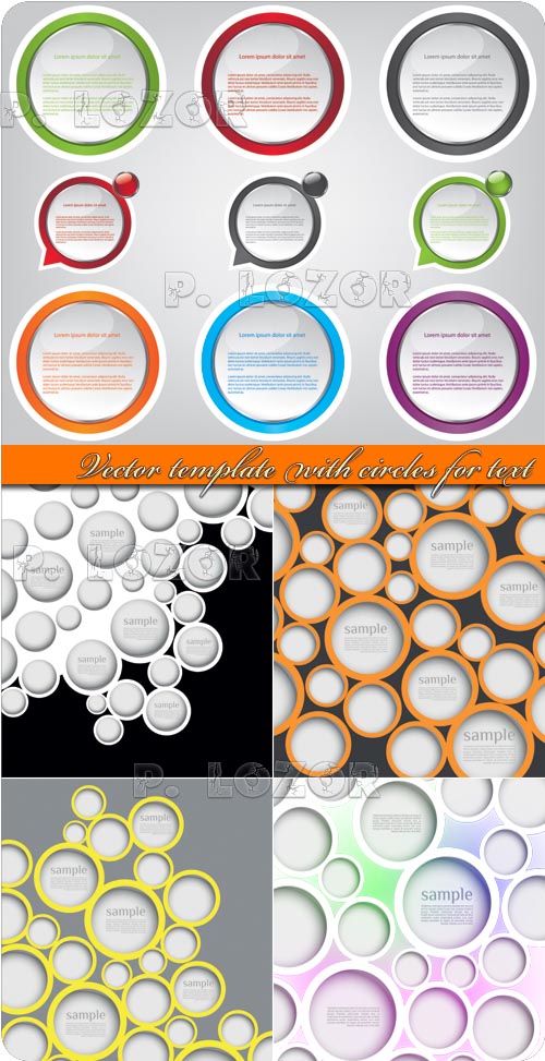 Vector template with circles for text