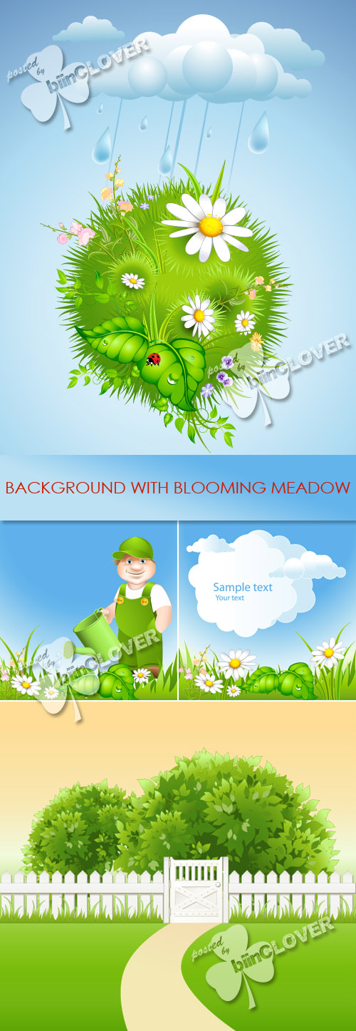 Background with blooming meadow 0237