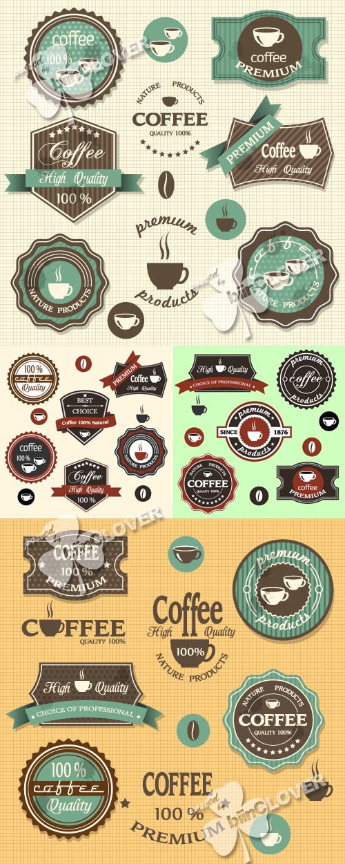 Coffee labels and stickers set 0238