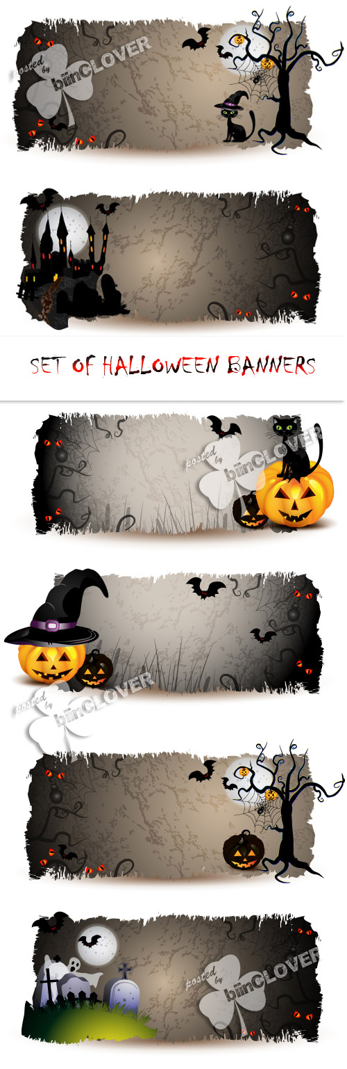 Set of Halloween banners 0240