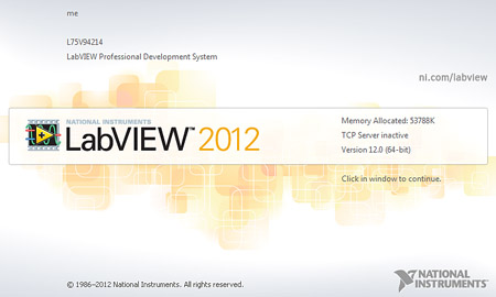 LabView 2012 (Windows 64 bit) 12.0