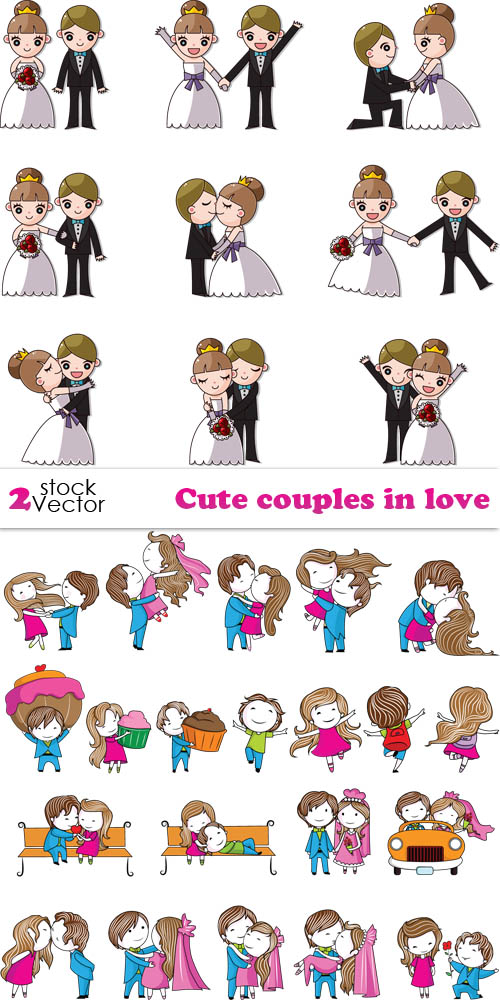 Vectors - Cute couples in love